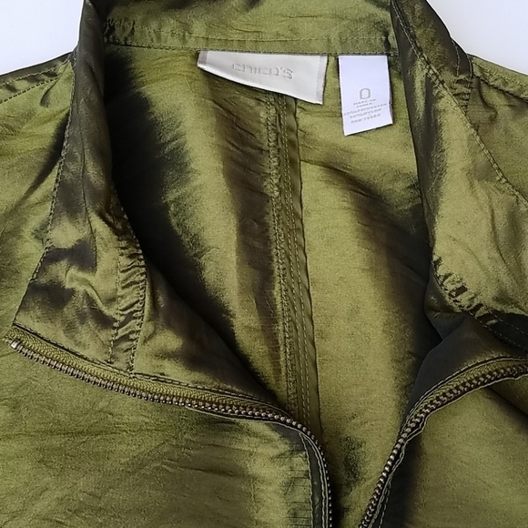 Chicos silk like jacket 0 long sleeves emerald - Picture 3 of 8